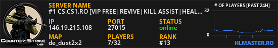 #1 CS.CS1.RO [VIP FREE|REVIVE|KILL ASSIST|HEAL GRENADE|MVP|SKINS]