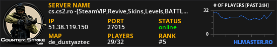 cs.cs2.ro -[SteamVIP,Revive,Skins,Levels,BATTLEPASS]