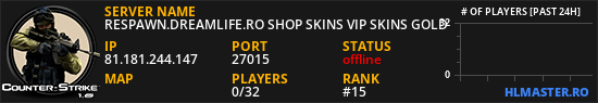 RESPAWN.DREAMLIFE.RO SHOP SKINS VIP SKINS GOLD