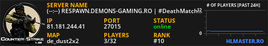 (--:--) RESPAWN.DEMONS-GAMING.RO | #DeathMatch #Vip #Skin